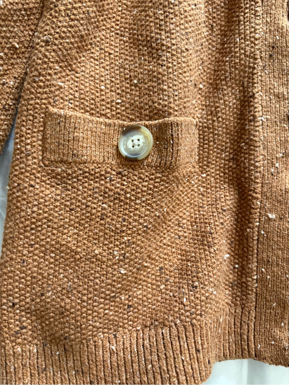 LOFT Rust Brown Button-Front Cardigan - Picture 2 of 6